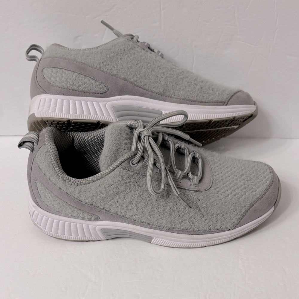 Orthofeet 989 Coral Wool Comfort Sneakers in Gray /White Women's 9 X- WIDE